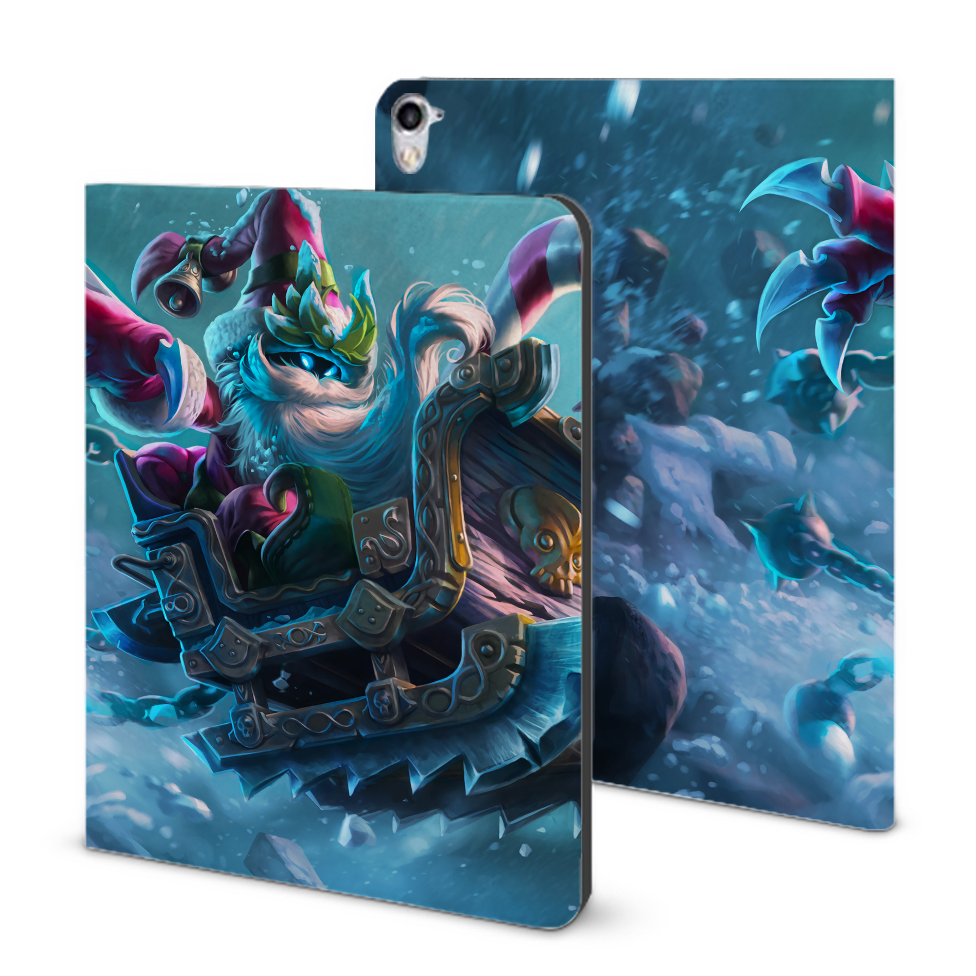 （画像用） リーグ・オブ・レジェンド League of Legends LOL IPad ケース ブック型 PUレザー TPU 耐衝撃 軽量 薄型 ペン収納なし 全面保護 IPad 各モデル対応